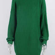 WW Ripped O Neck Oversized Sweater Kleid