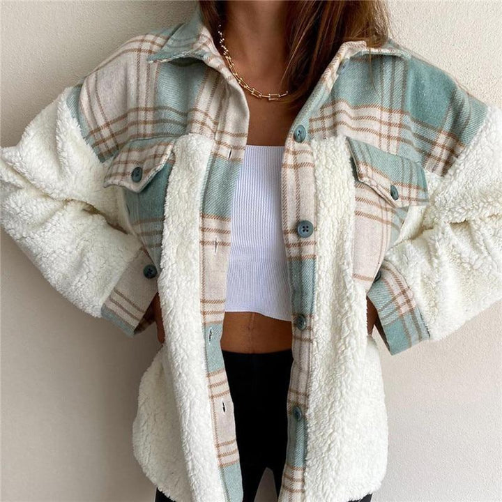 W&W Mode | Wolle Lammkarierte Jacke