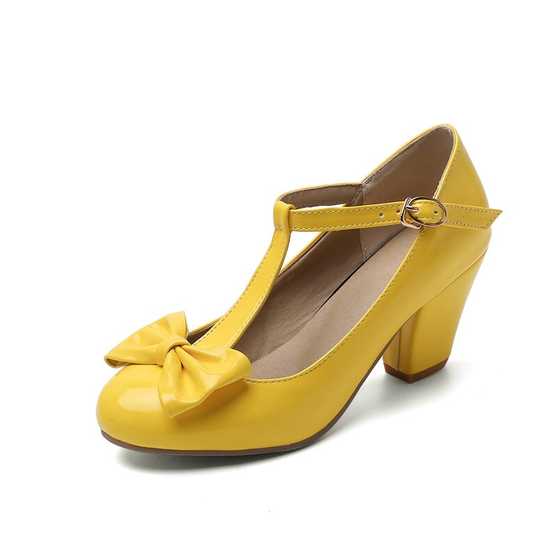 WW | Vintage Schuhe Damen Gelb Schleife