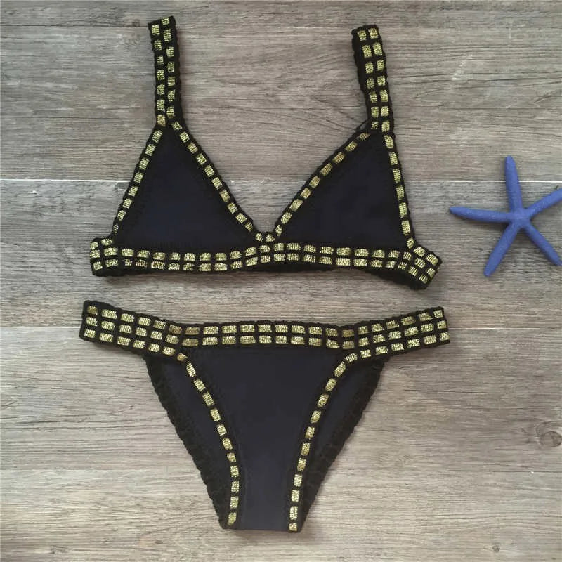 WW | Sexy Bikinis Sommer Frauen Badeanzug Handgehäkeltes Bikini-Set Badebekleidung Strand Badeanzug Biquini Frau Monokini