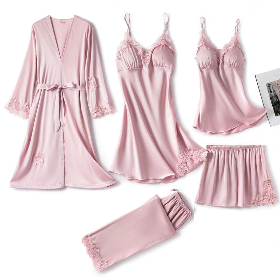 WW | Set aus Weichem Seidenpyjama