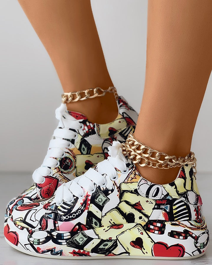 W&W Mode | Lässige Sneakers im Graffiti-Stil für Frauen