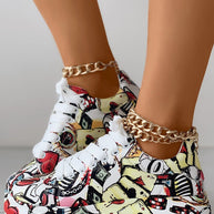 WW | Lässige Sneakers im Graffiti-Stil für Frauen