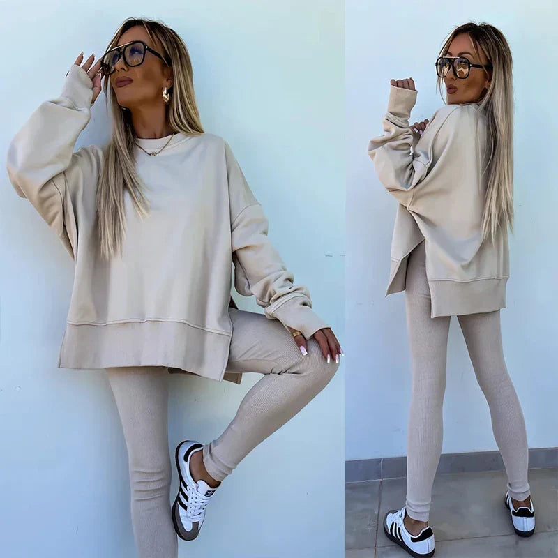 W&W Mode | Gemütliches Oversized-Sweatshirt und Leggings-Set