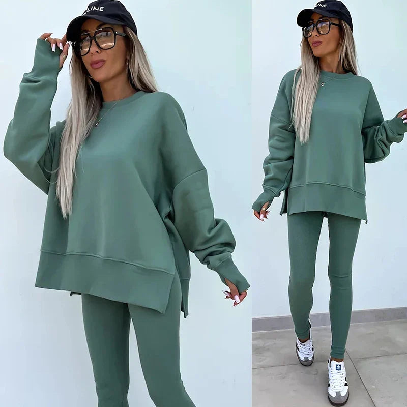 W&W Mode | Gemütliches Oversized-Sweatshirt und Leggings-Set