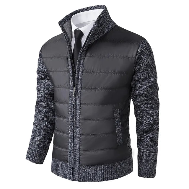 WW | Herrenstrickjacke mit Stehkragen für Wärme Eleganz