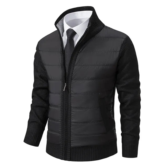WW | Herrenstrickjacke mit Stehkragen für Wärme Eleganz