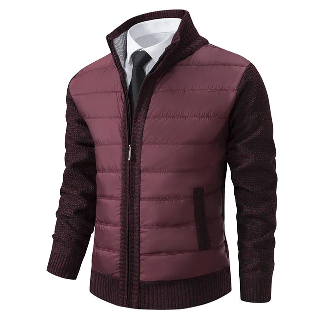 WW | Herrenstrickjacke mit Stehkragen für Wärme Eleganz