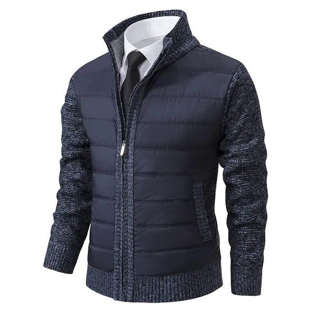 W&W Mode | Herrenstrickjacke mit Stehkragen für Wärme Eleganz