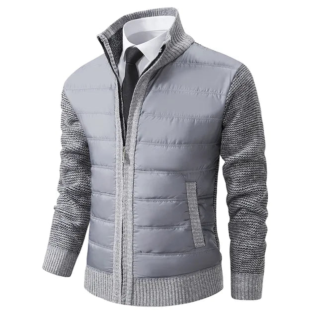 WW | Herrenstrickjacke mit Stehkragen für Wärme Eleganz