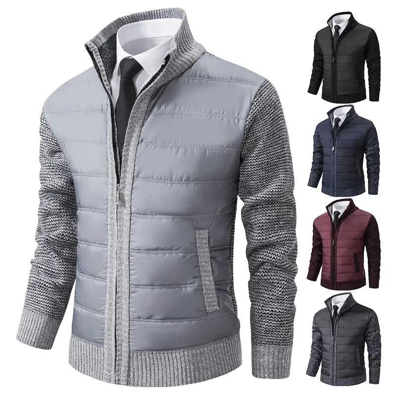 W&W Mode | Herrenstrickjacke mit Stehkragen für Wärme Eleganz