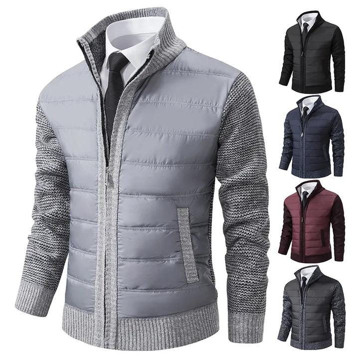 W&W Mode | Herrenstrickjacke mit Stehkragen für Wärme Eleganz