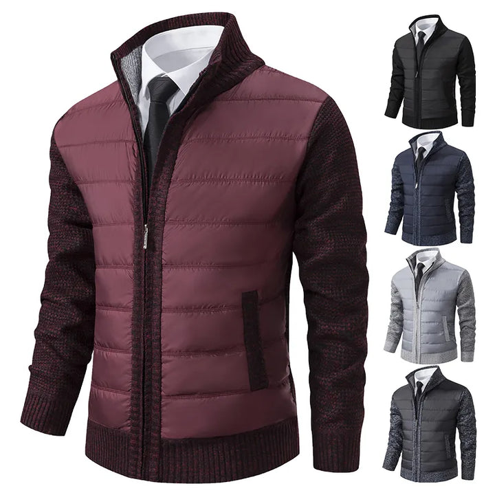 W&W Mode | Herrenstrickjacke mit Stehkragen für Wärme Eleganz