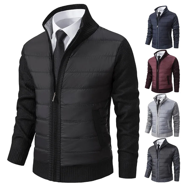 WW | Herrenstrickjacke mit Stehkragen für Wärme Eleganz