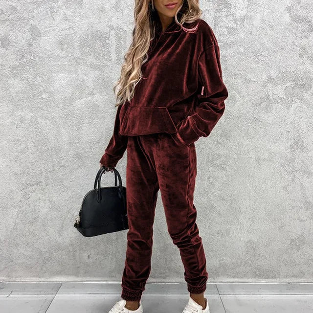 WW | Luxus Samt Jumper Und Jogginghose Set