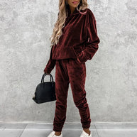 WW | Luxus Samt Jumper Und Jogginghose Set