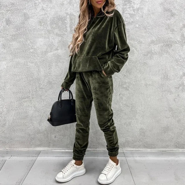 WW | Luxus Samt Jumper Und Jogginghose Set