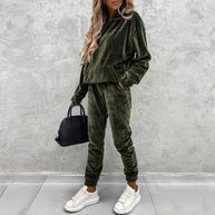 WW | Luxus Samt Jumper Und Jogginghose Set
