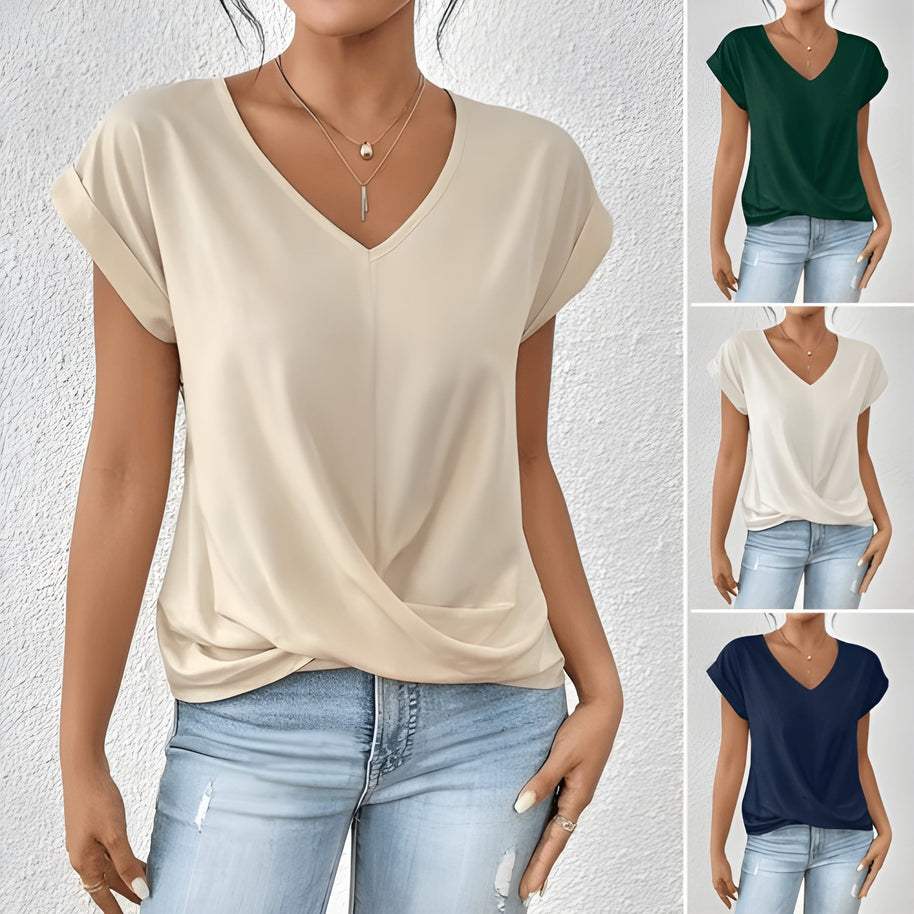 WW | Lässiges T-Shirt Mit V-Ausschnitt