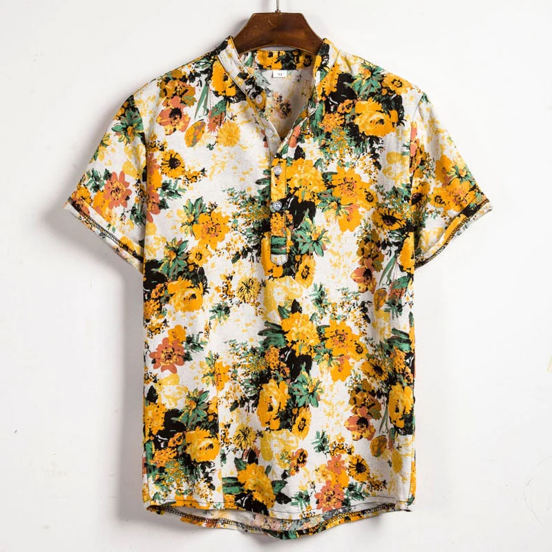 WW | Lässiges Loose Fit Floral Half Button T Shirt