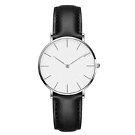 WW | Runde Zeitlose Minimalistische Uhr Mit Lederarmband Für Frauen