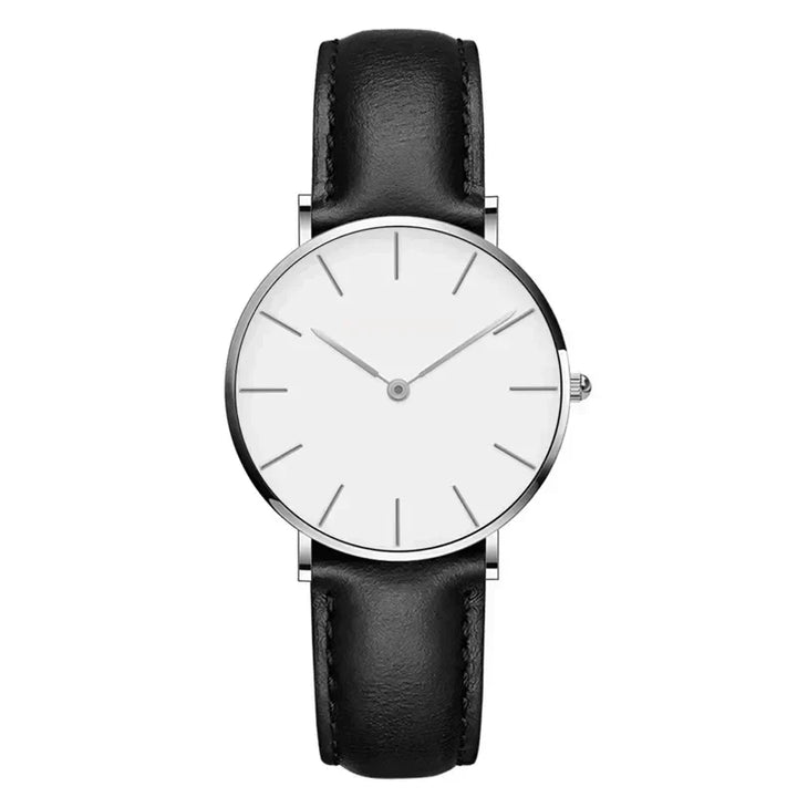 W&W Mode | Runde Zeitlose Minimalistische Uhr Mit Lederband