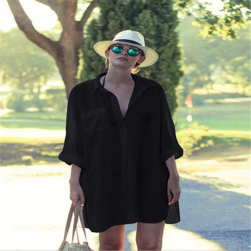 WW-Tasche Badeanzug Cover Up Ausgehöhltes T-Shirt