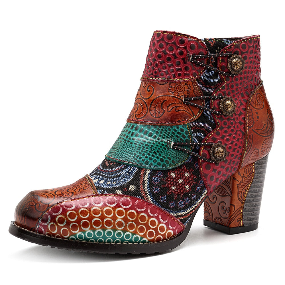WW | Vintage-Look Stiefeletten aus Echtem Leder