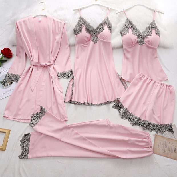 WW | Set aus Weichem Seidenpyjama