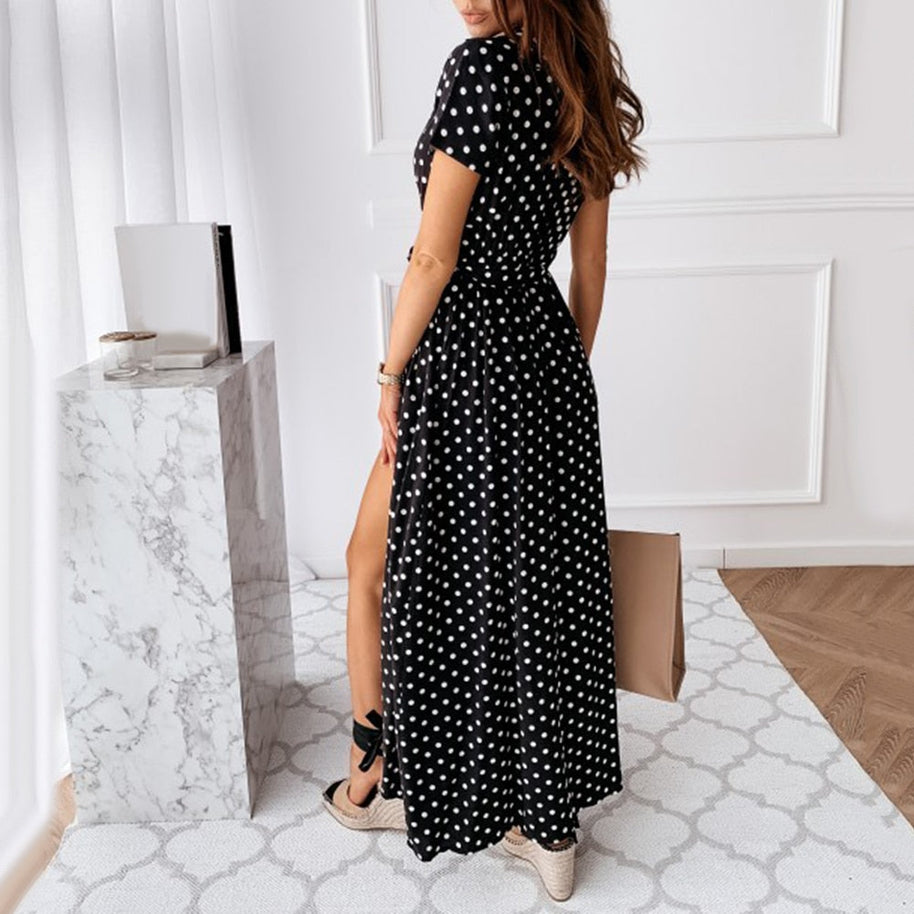 WW - Langes gepunktetes Kleid