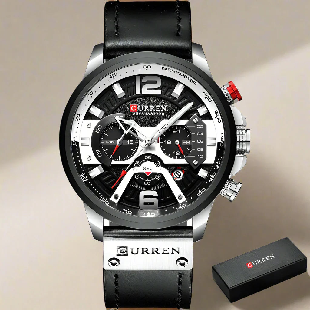 WW | Luxus Militär Leder Uhr Für Herren
