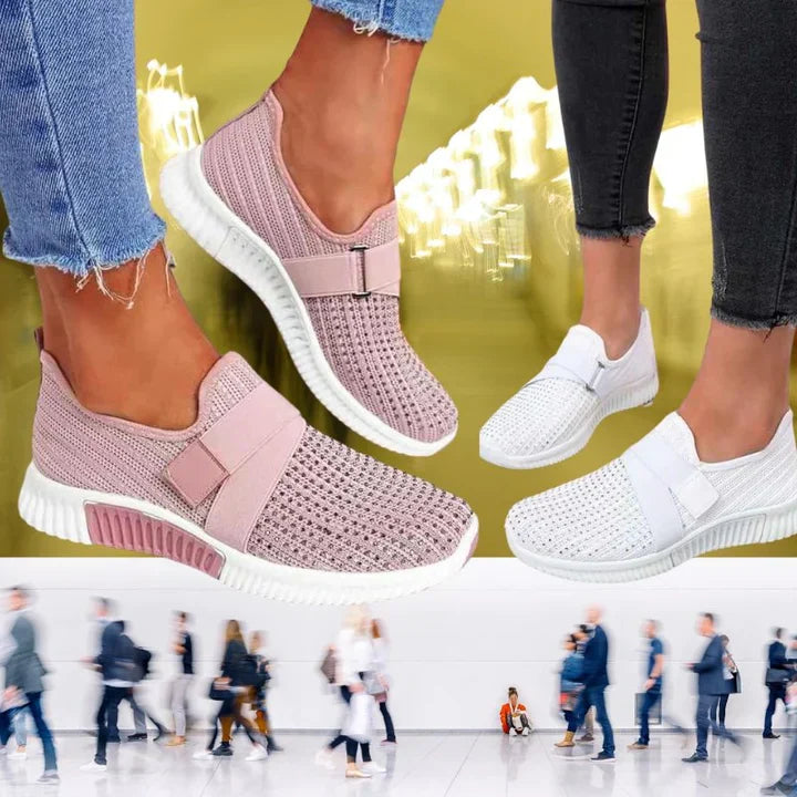WW | Orthopädische Slip on Damenschuhe Mit Klettverschluss
