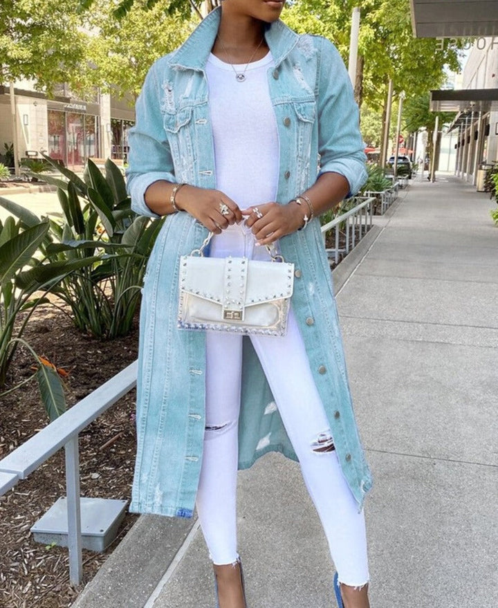 W&W Mode - Lange Damenjeansjacke