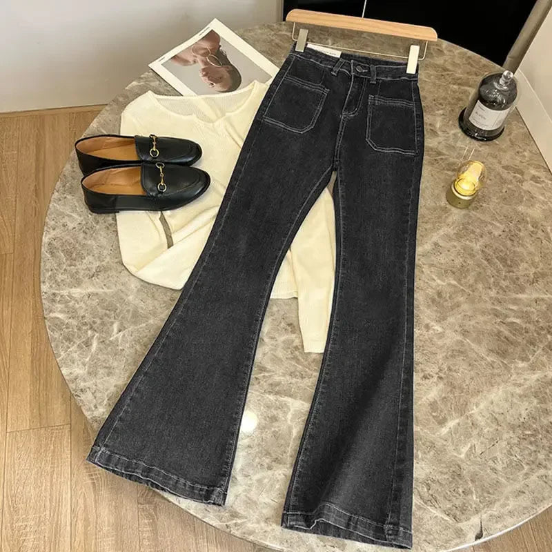 WW | Hochtaillierte Damen Jeans mit Weitem Bein