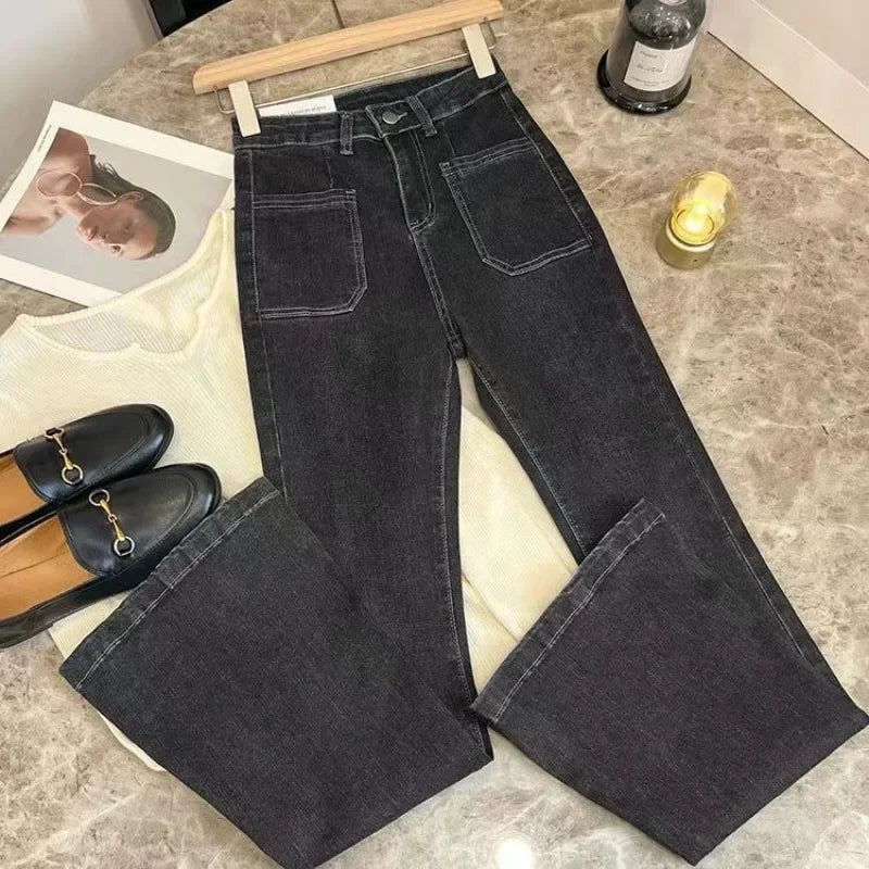 WW | Hochtaillierte Damen Jeans mit Weitem Bein