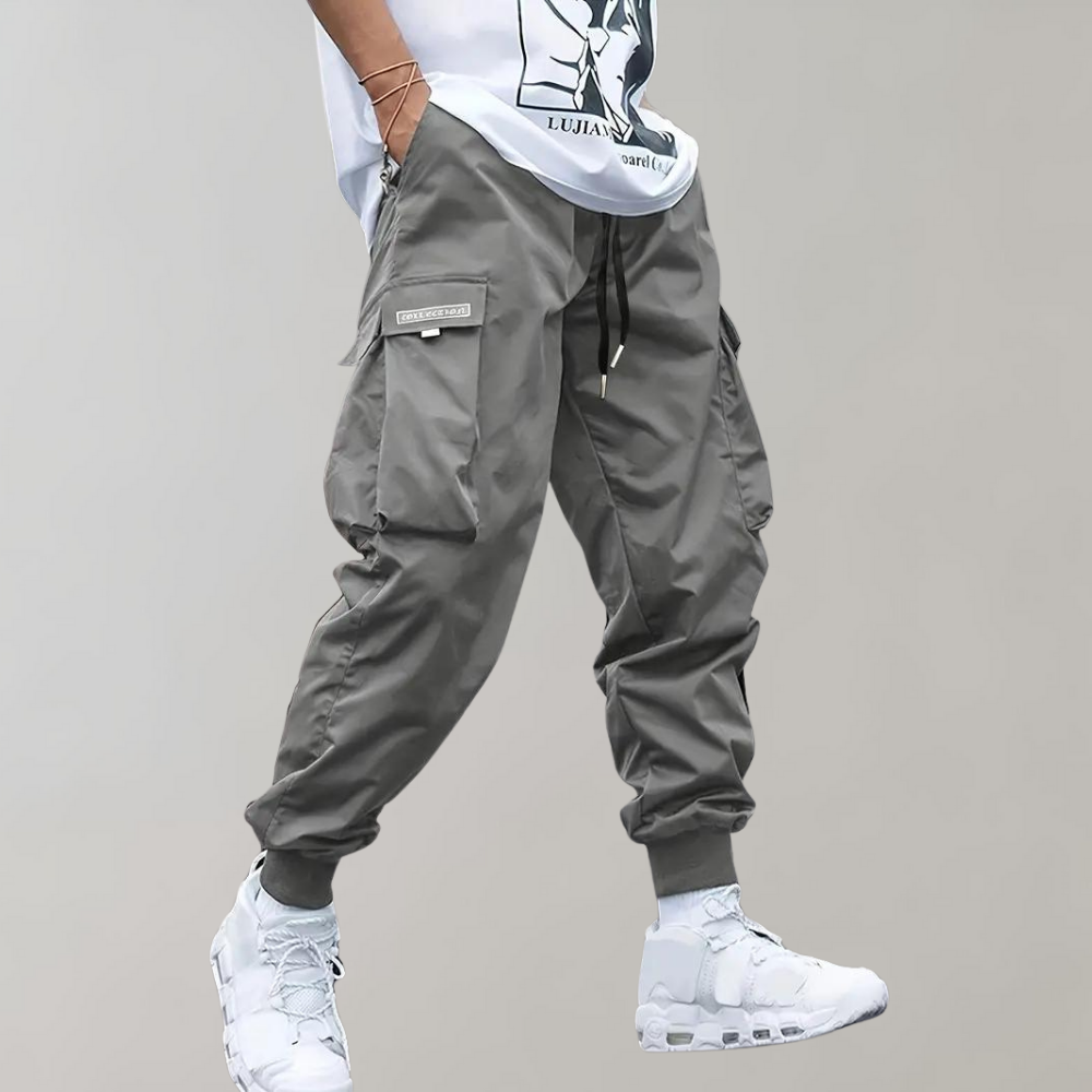 WW | Lose Sitzende Cargohose mit Verstellbarem Kordelzug und Mehreren Taschen