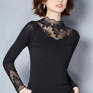 W&W - Spitzenbluse mit Turtleneck