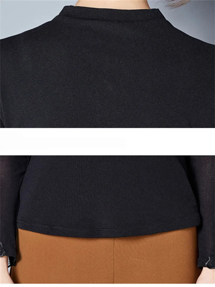 W&W - Spitzenbluse mit Turtleneck