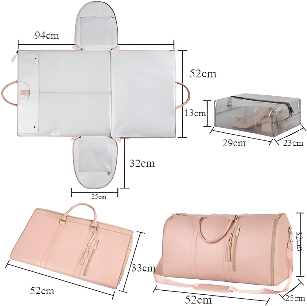 WW - Eleganter Kleiderorganizer Umhängetasche aus Vegan Leder