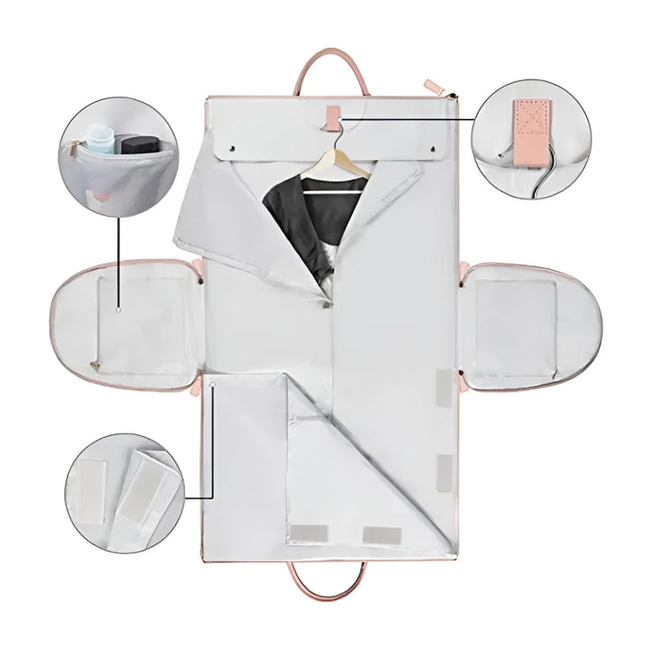 W&W Mode - Eleganter Kleiderorganizer Umhängetasche aus Vegan Leder