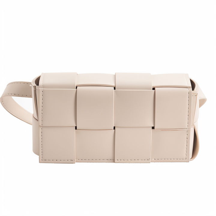 W&W Mode - Geblockte Umhängetasche Vegan Leder Damen | Geflochtene Tasche Frauen