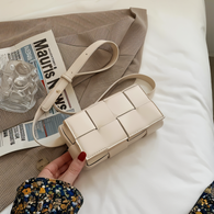 WW - Geblockte Umhängetasche Vegan Leder Damen | Geflochtene Tasche Frauen