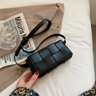 WW - Geblockte Umhängetasche Vegan Leder Damen | Geflochtene Tasche Frauen