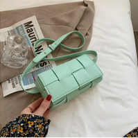 WW - Geblockte Umhängetasche Vegan Leder Damen | Geflochtene Tasche Frauen