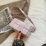 WW - Geblockte Umhängetasche Vegan Leder Damen | Geflochtene Tasche Frauen