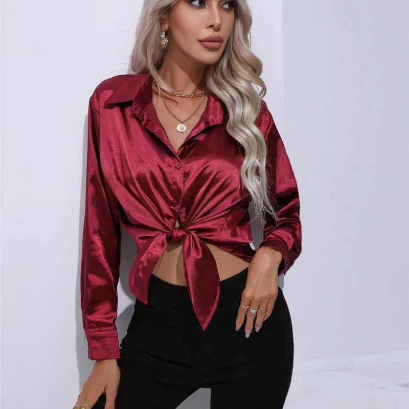W&W Mode - Elegante Satinbluse