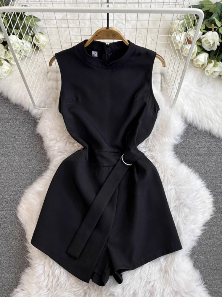 Lässiger Sommer-Leinen-Playsuit
