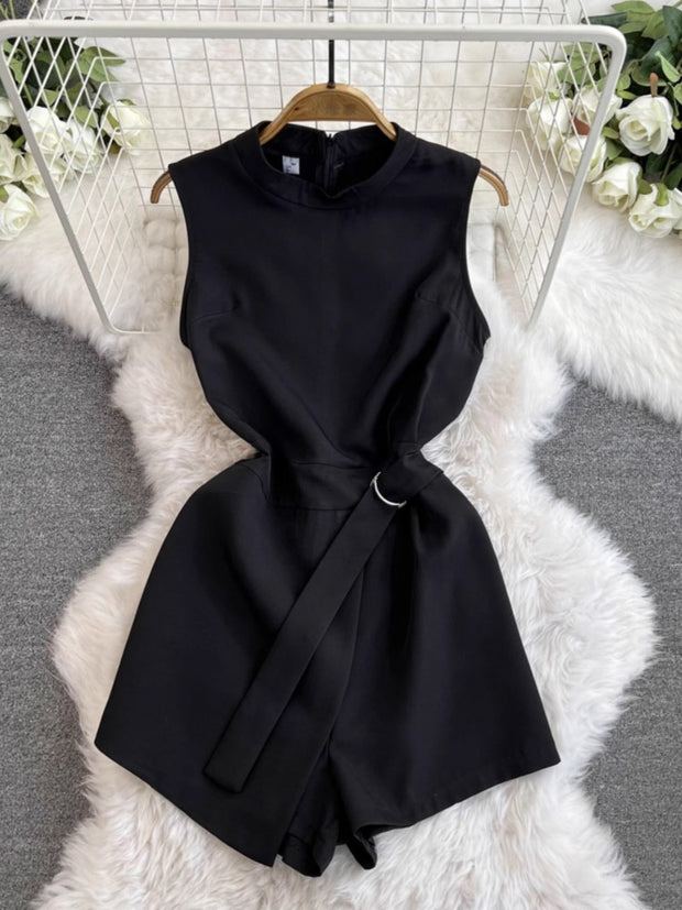 Lässiger Sommer-Leinen-Playsuit