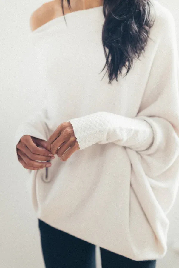 W&W Mode | Asymmetrischer Damenpullover mit eleganter Drapierung