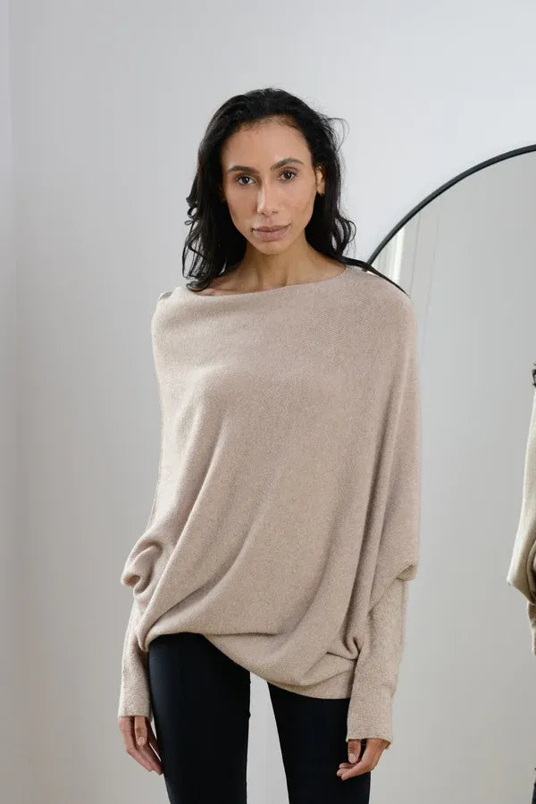 WW | Asymmetrischer Damenpullover mit eleganter Drapierung